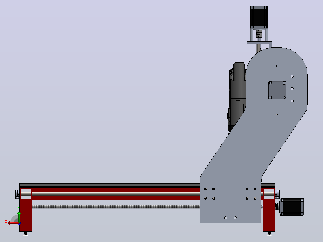 CNC milling 3 轴后视图