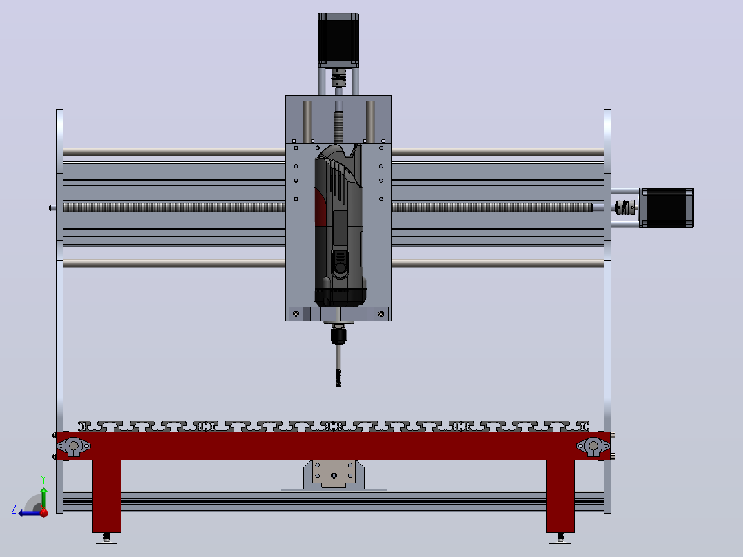 CNC milling 3 轴右视图
