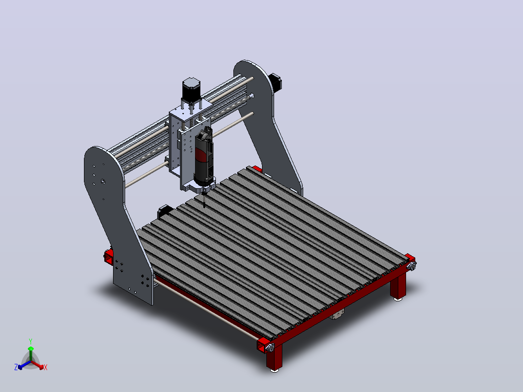 CNC milling 3 轴正等轴测图