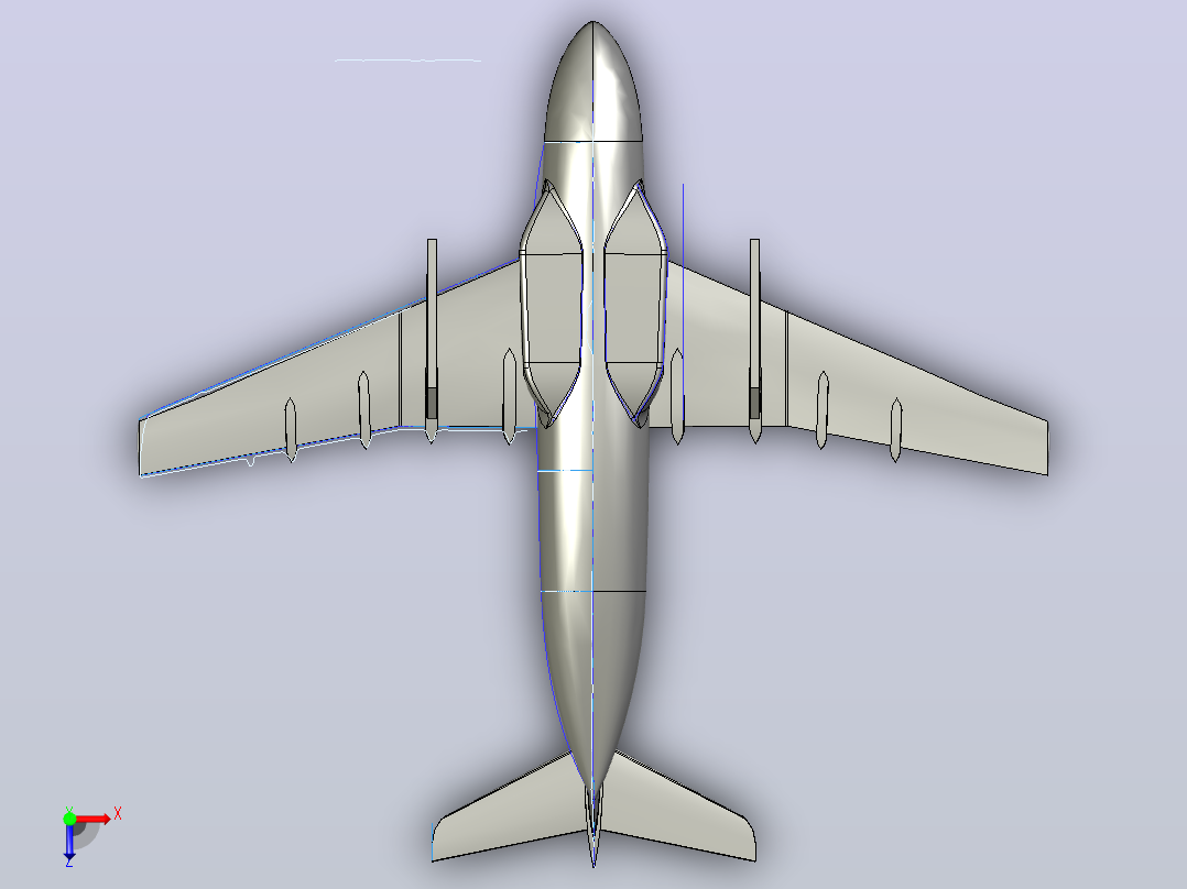 小型空中运输机设计俯视图