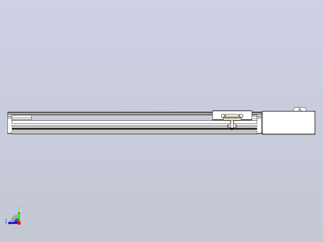 皮带直线轴半封闭可选导轨TPA-HNB-105D-90-L500-ML-Y-P20-N3右视图