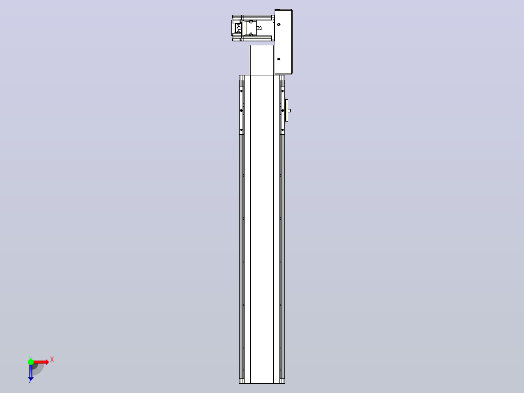皮带直线轴半封闭可选导轨TPA-HNB-105D-90-L500-ML-Y-P20-N3俯视图