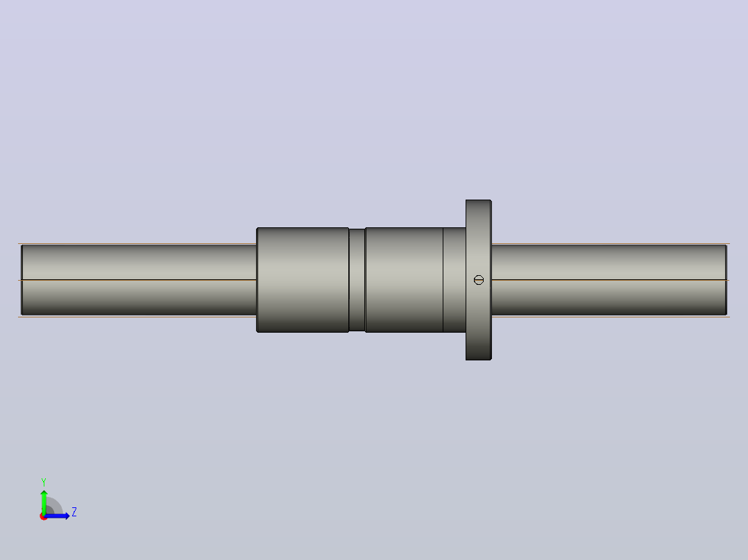 FFZD6312-4滚珠丝杆3D模型左视图