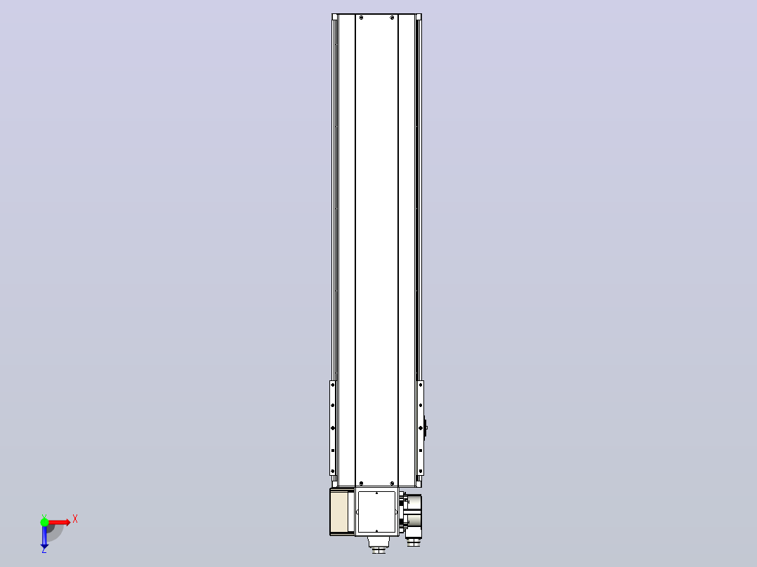 皮带直线轴半封闭可选导轨TPA-HNB-220D-176-L750-LP-C-P1K-N3俯视图