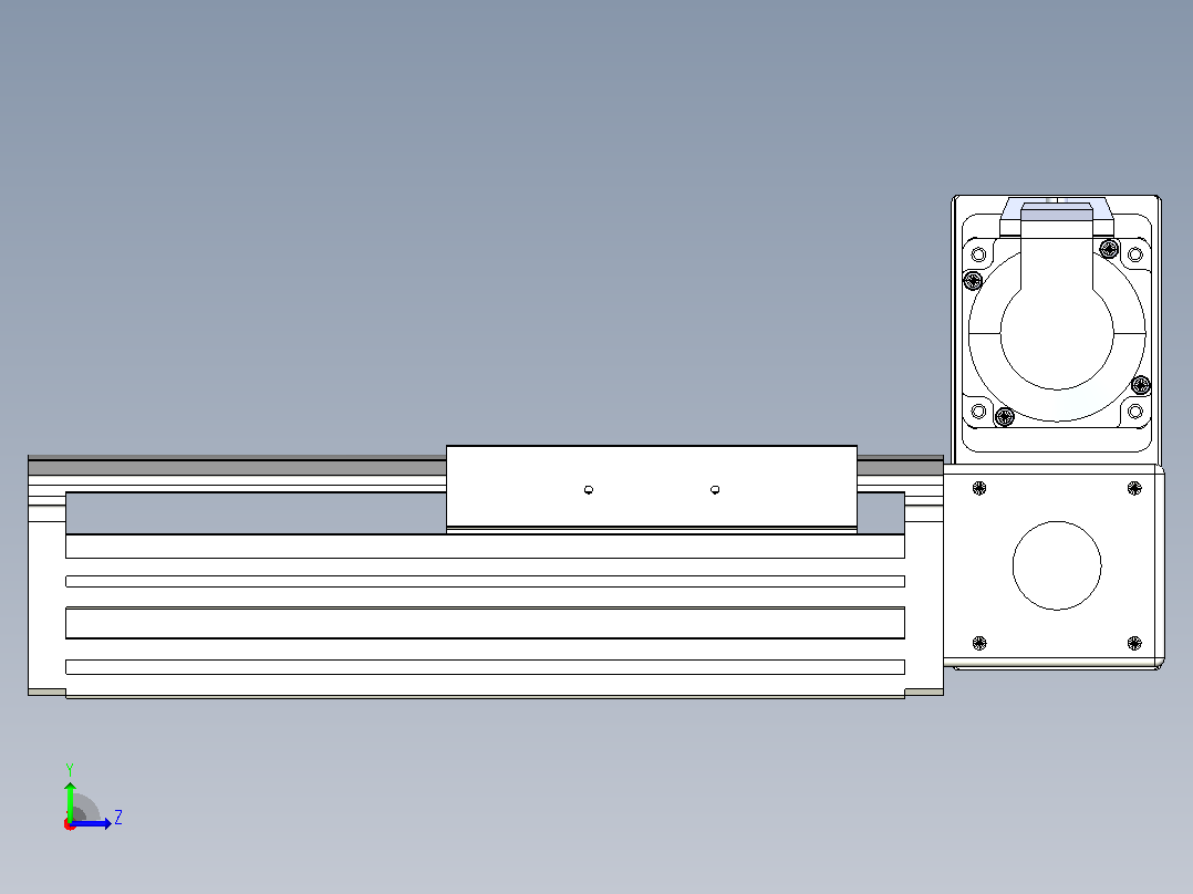 皮带直线轴半封闭可选导轨TPA-HNB-140D-120-L50-RU-C-P40-N3左视图