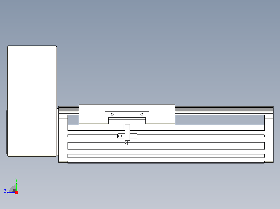 皮带直线轴半封闭可选导轨TPA-HNB-140D-120-L50-RU-C-P40-N3右视图