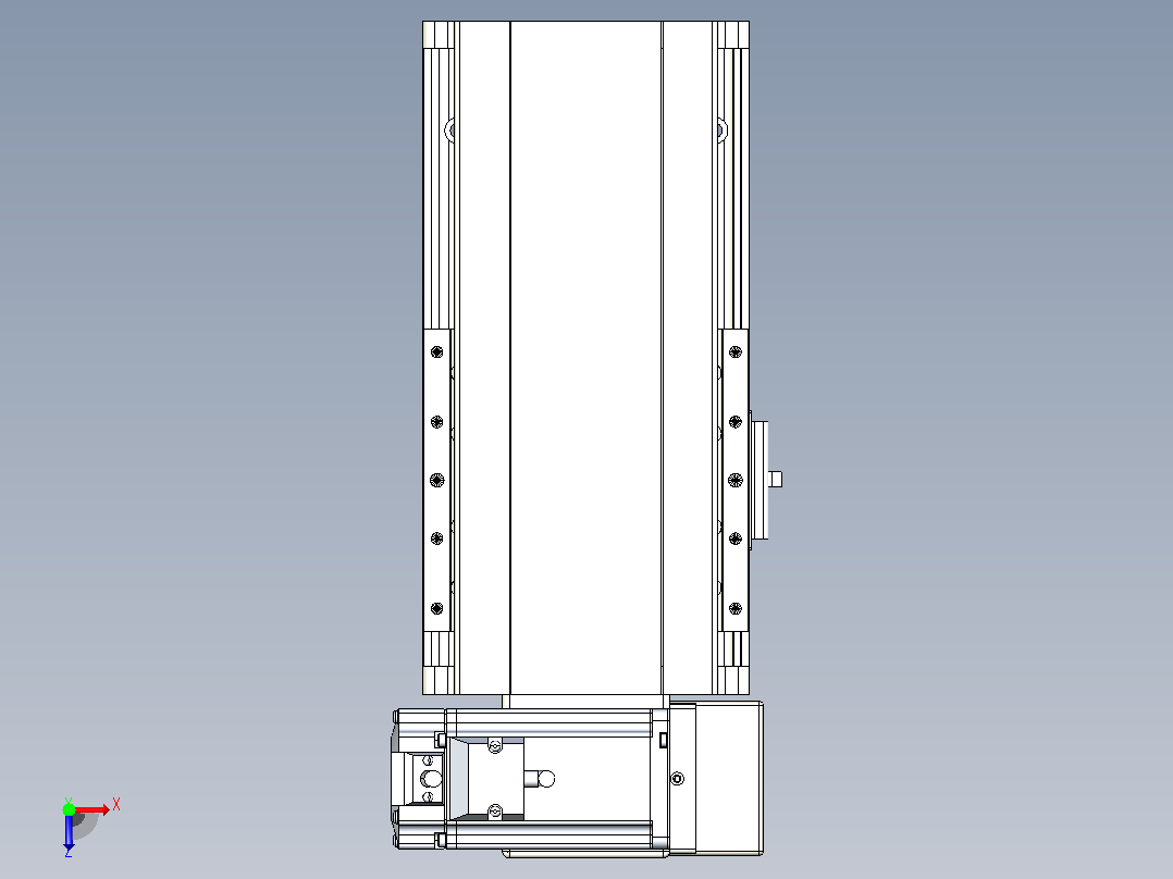 皮带直线轴半封闭可选导轨TPA-HNB-140D-120-L50-RU-C-P40-N3俯视图