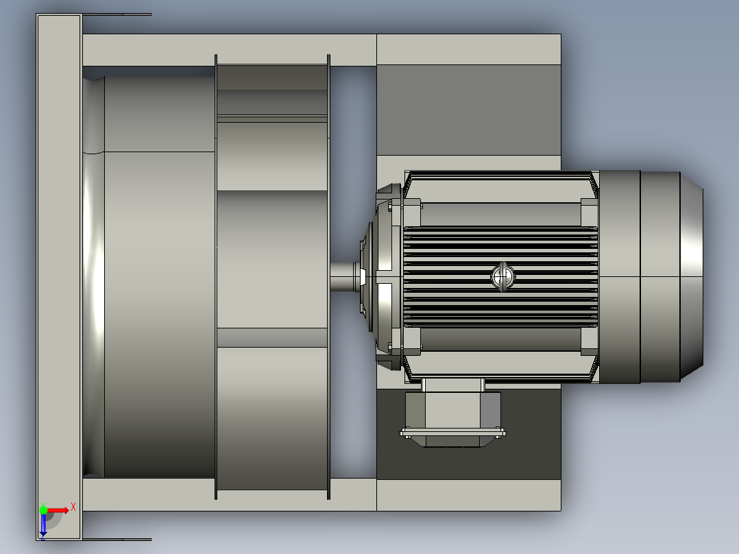 卧式离心鼓风机igs俯视图