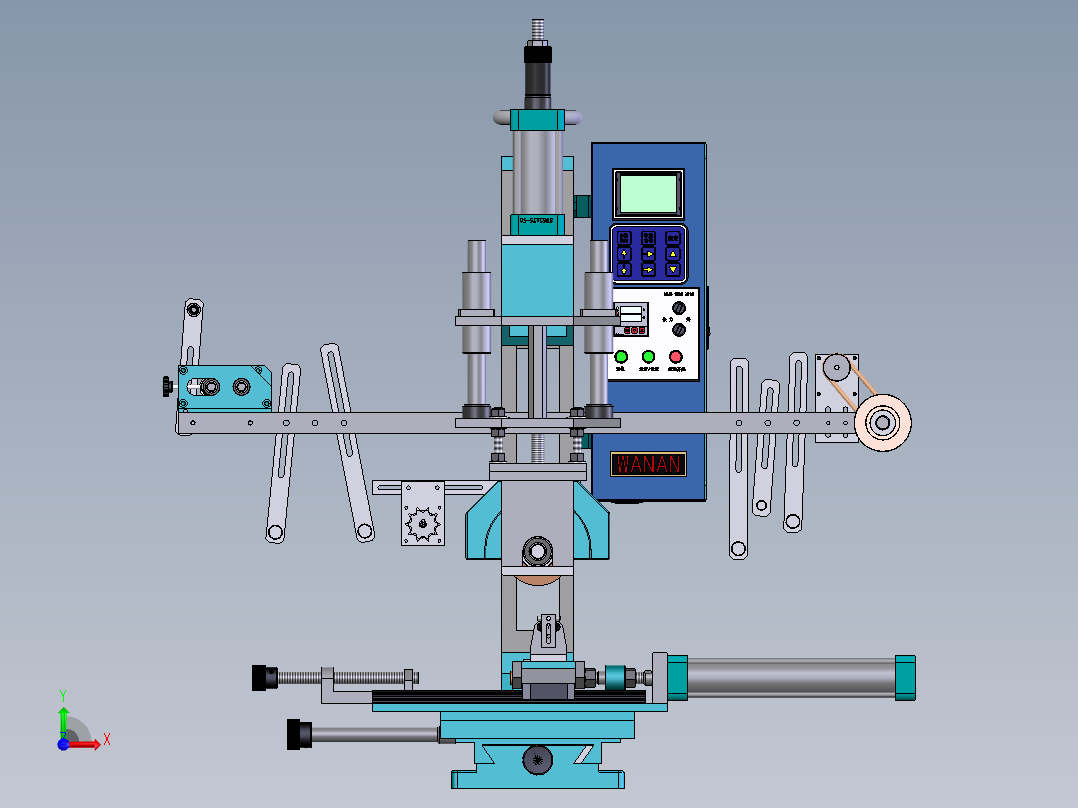 桌上型烫金热转印机sldprt三维素材模型3D图纸图1纸前视图