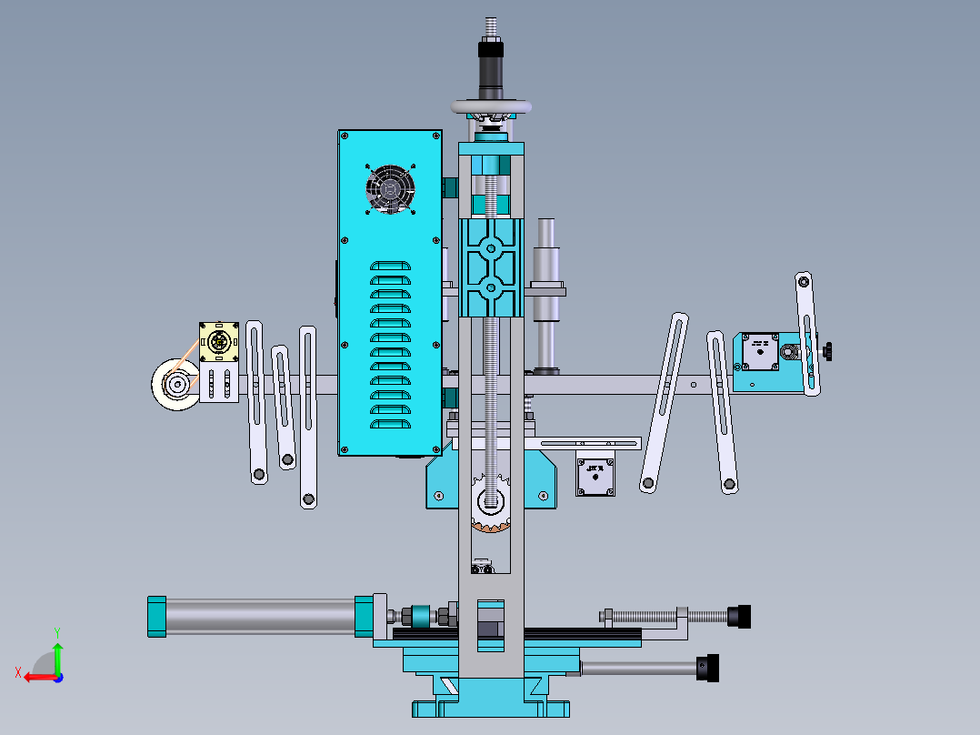 桌上型烫金热转印机sldprt三维素材模型3D图纸图1纸后视图