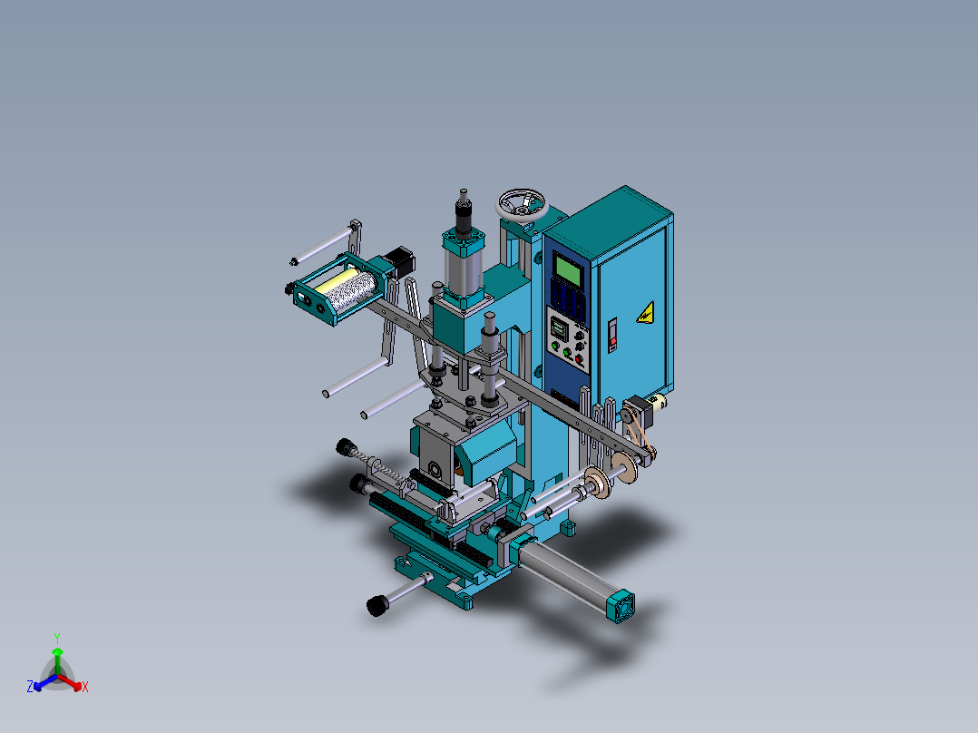 桌上型烫金热转印机sldprt三维素材模型3D图纸图1纸正等轴测图