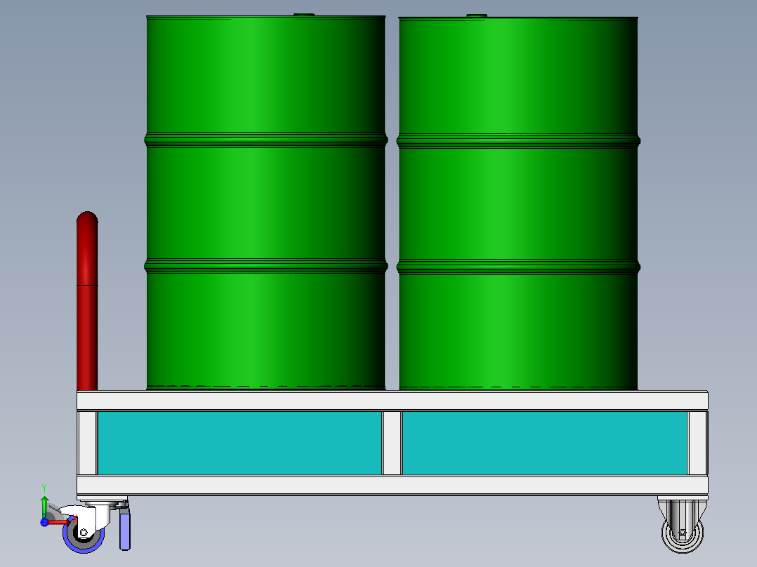 移动油桶储存架前视图