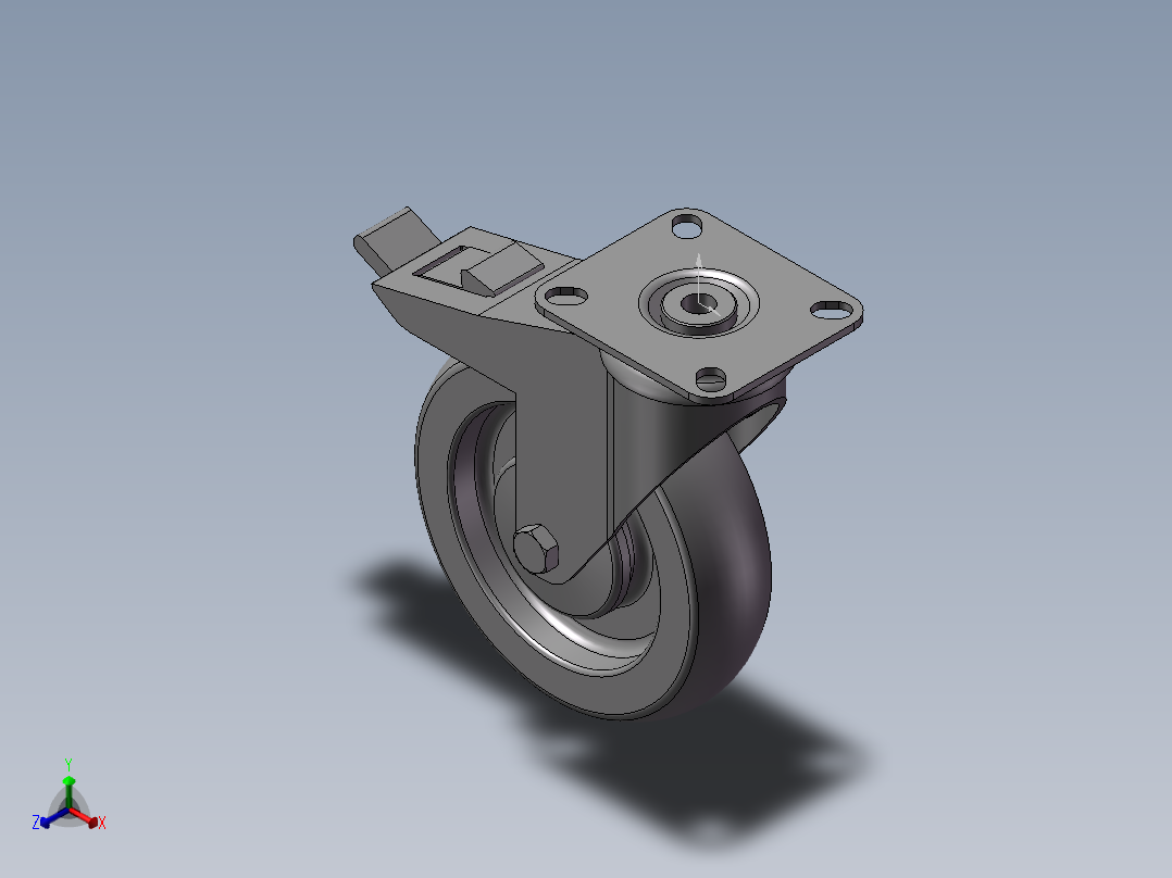 脚轮2正等轴测图