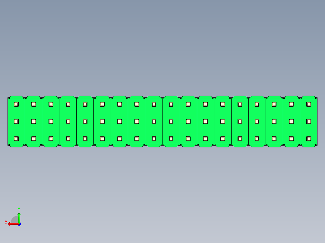 彩色公头100mil（2.54mm）系列-DS1021_green_3x18p_100mil_Type43_rev1.0后视图