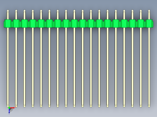 彩色公头100mil（2.54mm）系列-DS1021_green_3x18p_100mil_Type43_rev1.0俯视缩略图
