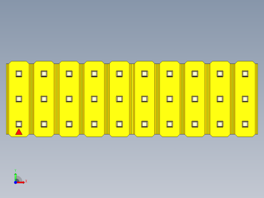 彩色公头100mil（2.54mm）系列-DS1021_yellow_3x10p_100mil_Type43_rev1.0前视缩略图
