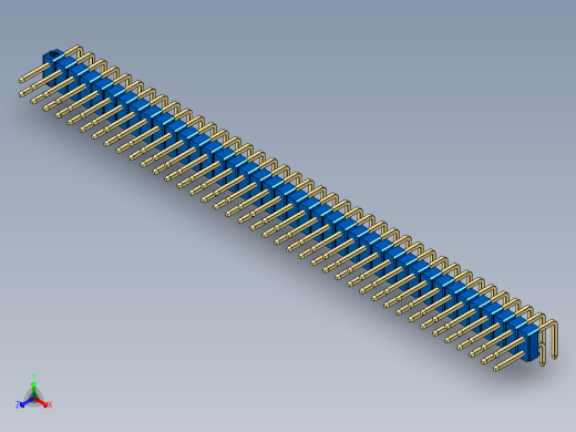 彩色公排针 100mil 2.54mm 系列-DS1022_blue_2x40p_100mil_TypeD_rev1.0