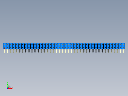 彩色公排针 100mil 2.54mm 系列-DS1022_blue_2x40p_100mil_TypeD_rev1.0前视缩略图