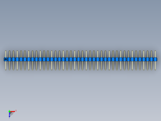 彩色公排针 100mil 2.54mm 系列-DS1022_blue_2x40p_100mil_TypeD_rev1.0俯视缩略图