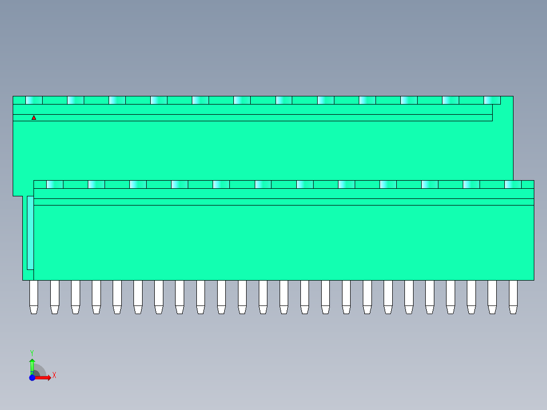 DEGSON 2EDG 系列 5.0mm 可插拔接线端子组-2EDGVT-5.0-24P-14-00AH前视图