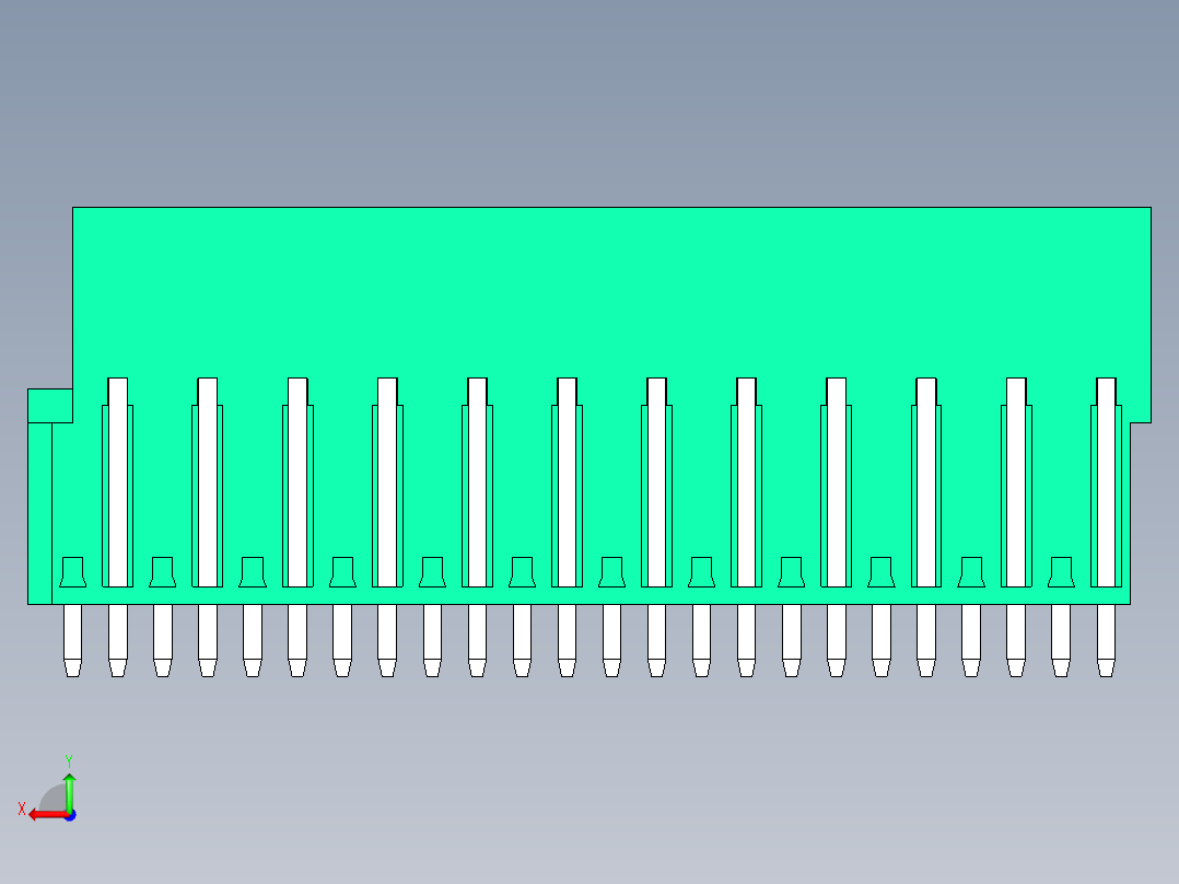 DEGSON 2EDG 系列 5.0mm 可插拔接线端子组-2EDGVT-5.0-24P-14-00AH后视图