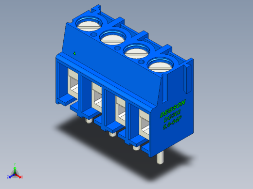 DEGSON DG302 系列 5.0 接线端子-DG302-5.0-04P-12-00AH正等轴测缩略图