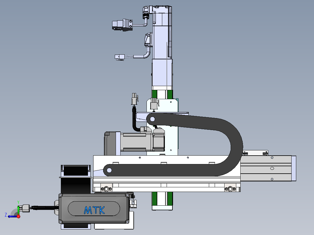 内嵌直交机械手XYG系列XYG321-A3右视图