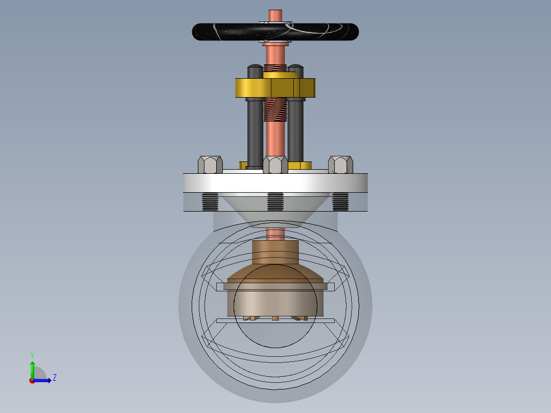 截止阀 (1)左视图
