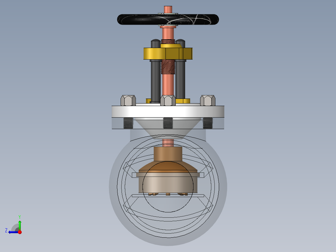 截止阀 (1)右视图