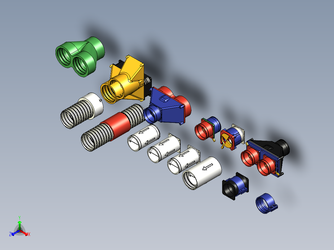 打印机激光切割机排气系统2.5英寸主视图
