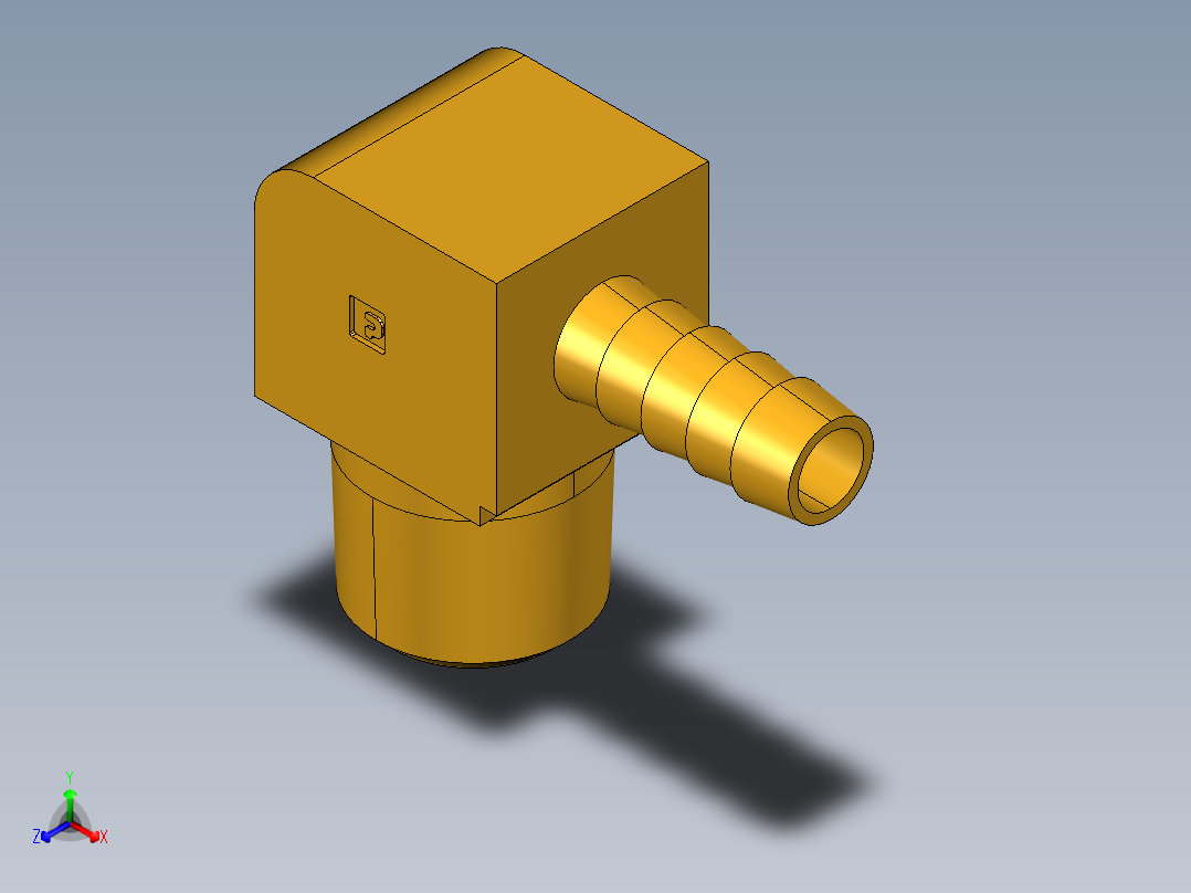 倒齿式工业管接头Hose Barb 90Deg Elbow to Male Pipe 129HB-6-8主视图