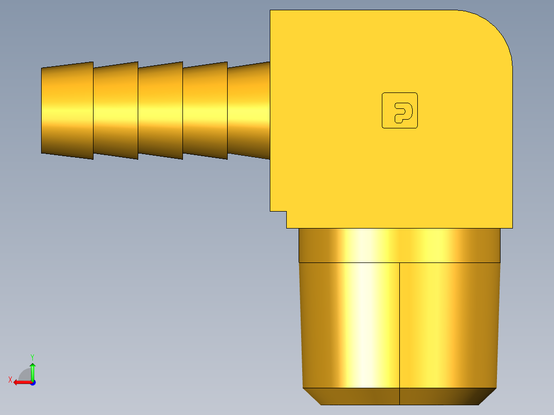 倒齿式工业管接头Hose Barb 90Deg Elbow to Male Pipe 129HB-6-8后视图