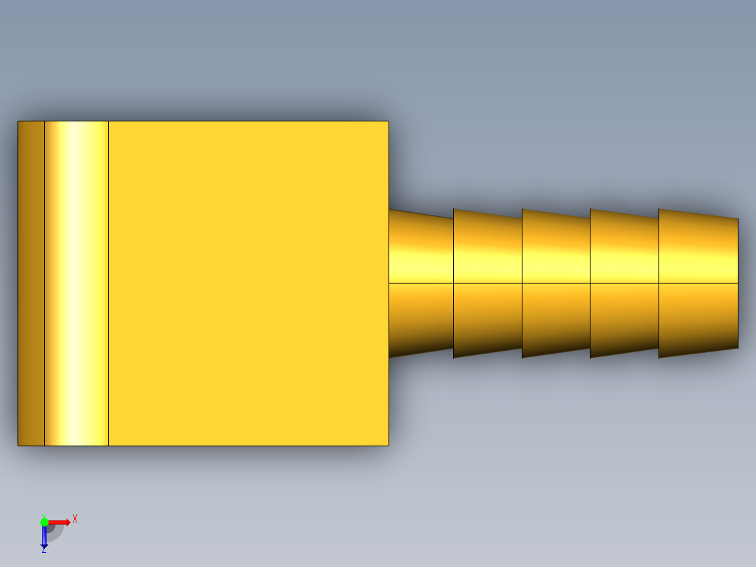 倒齿式工业管接头Hose Barb 90Deg Elbow to Male Pipe 129HB-6-8俯视图