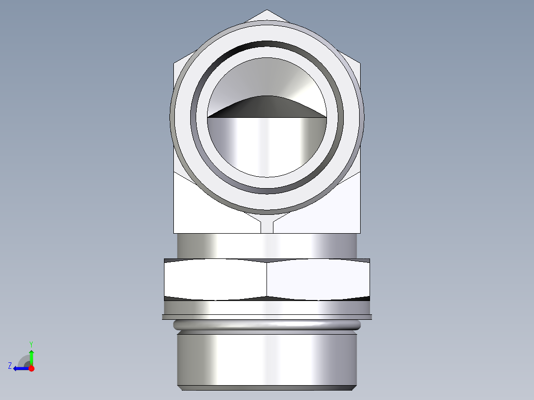 卡套式工业通用硬管接头EO_Adjustable_Locknut_elbow_WEE38SMOROMDCF右视图