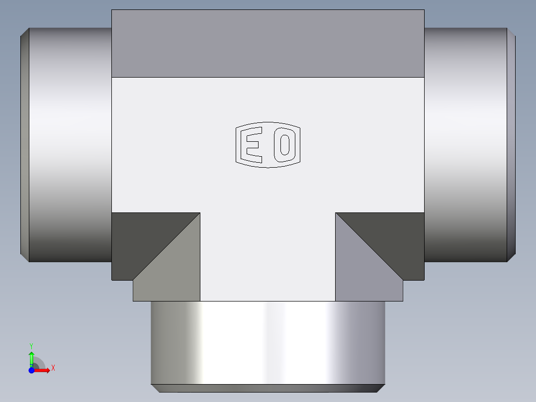 卡套式工业通用硬管接头EO_Union_tee_T28LCFX前视图