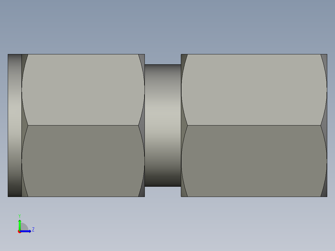 卡套式工业通用硬管接头8-4_gbu-s左视图