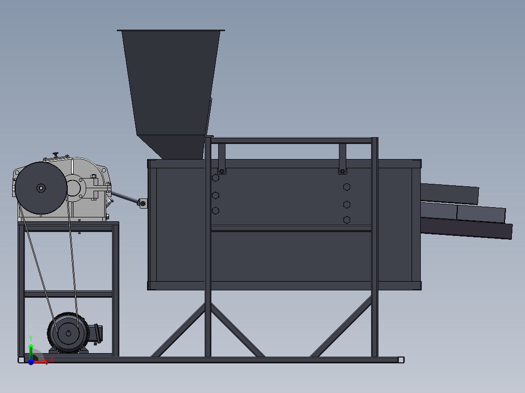 南瓜种子分选振动机设计SW2021前视图