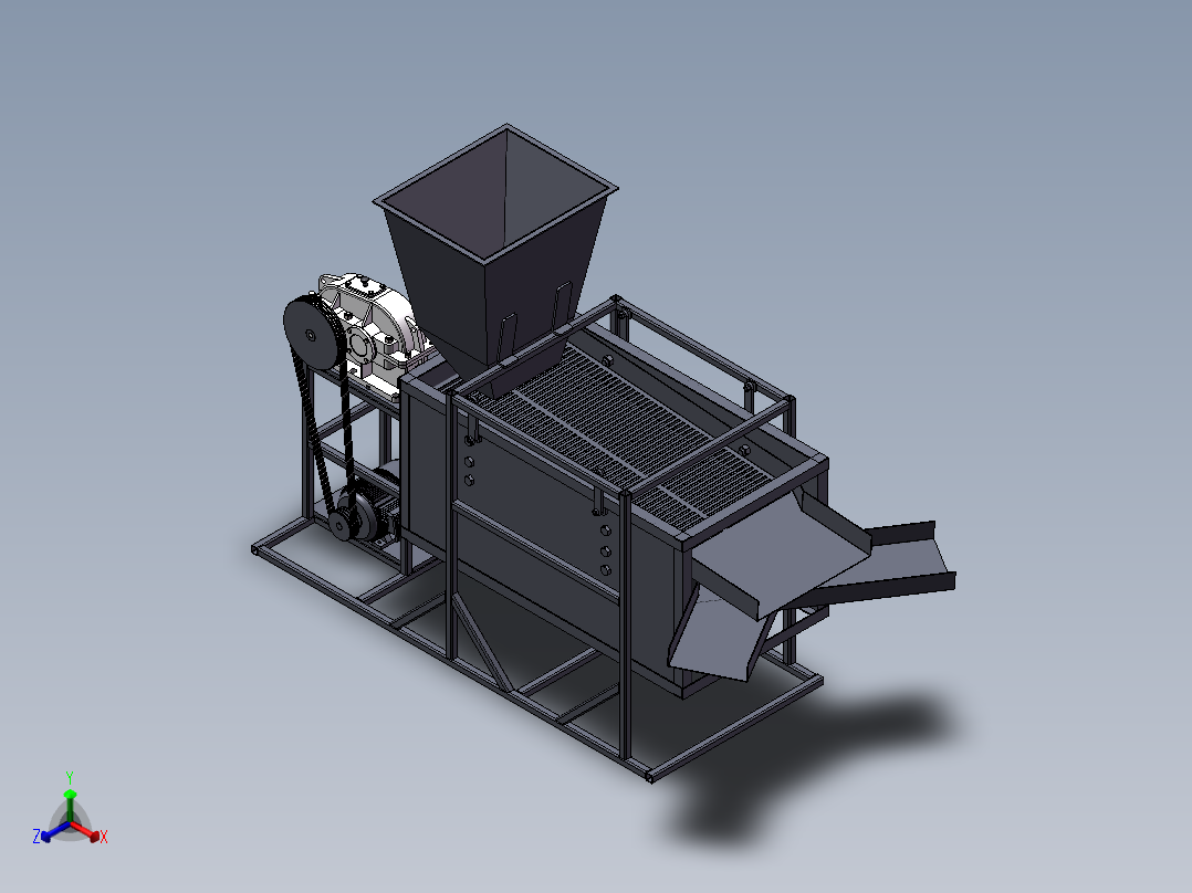 南瓜种子分选振动机设计SW2021正等轴测图