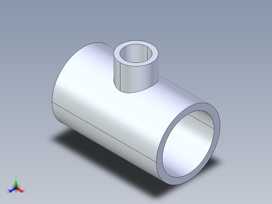 聚氯乙烯配件02-Sch80_ReducingTee_SxSxS_801-209_1.5in x 0.5in主视图