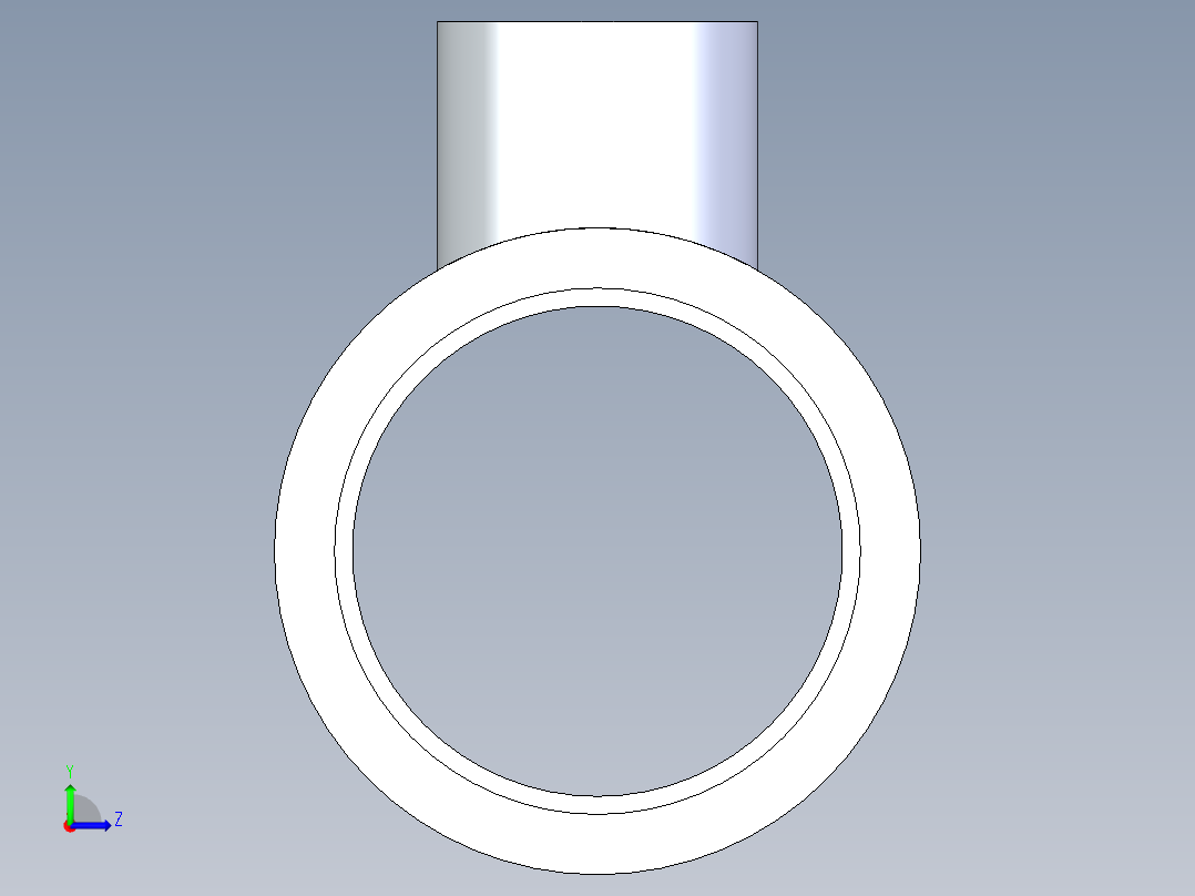 聚氯乙烯配件02-Sch80_ReducingTee_SxSxS_801-209_1.5in x 0.5in左视图