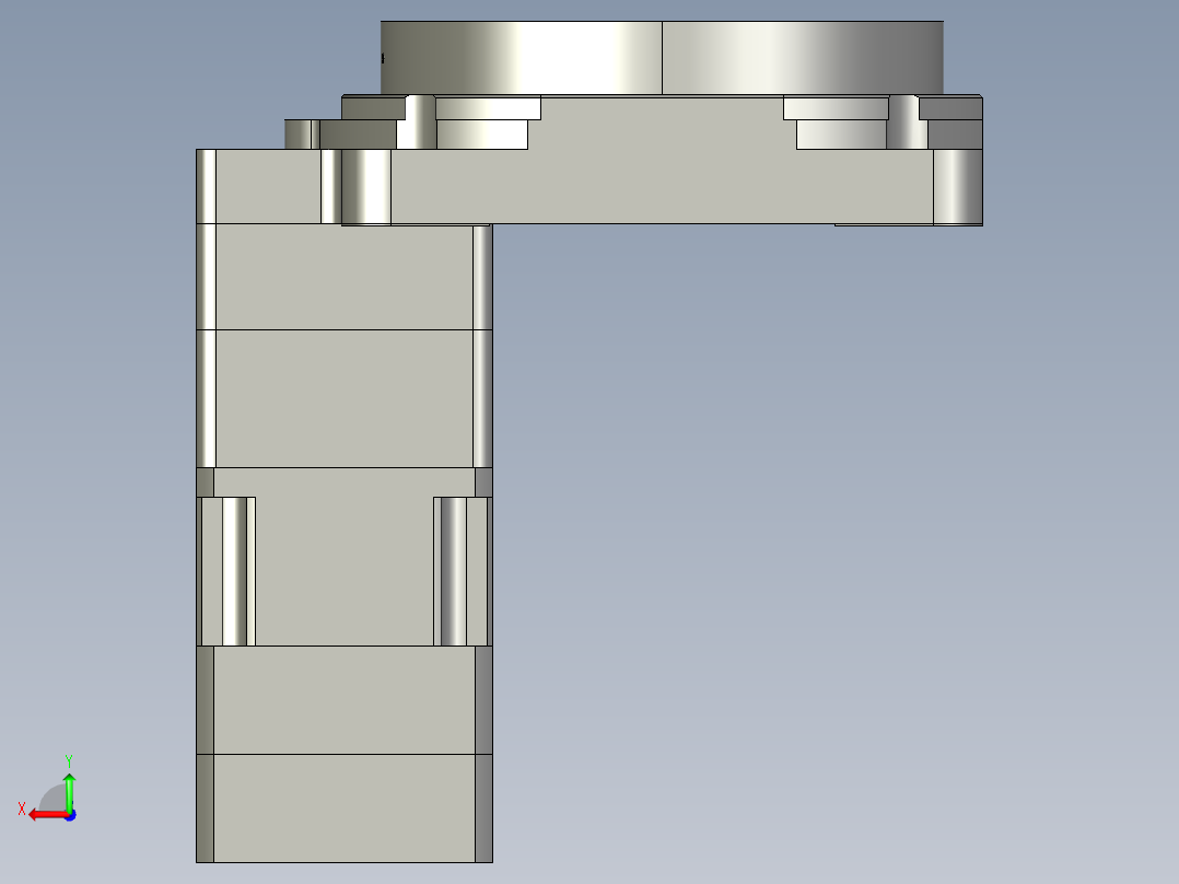 中空旋转平台KFN130-L2-50-N斜齿单级后视图