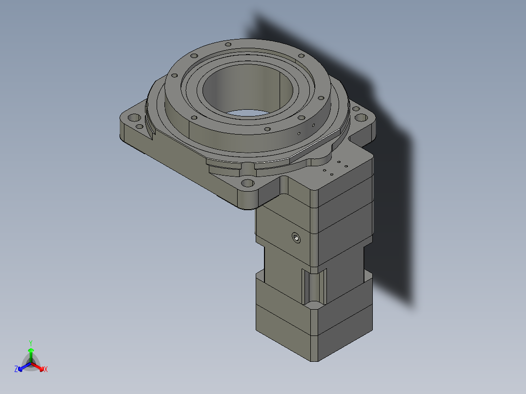 中空旋转平台KFN130-L2-50-N斜齿单级正等轴测图
