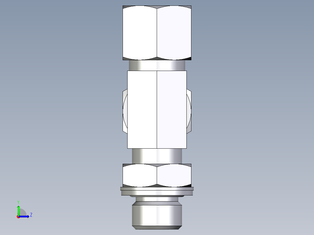 卡套式工业通用硬管接头EO_Adjustable_locknut_run_tee_LEE10ZSMCF左视图