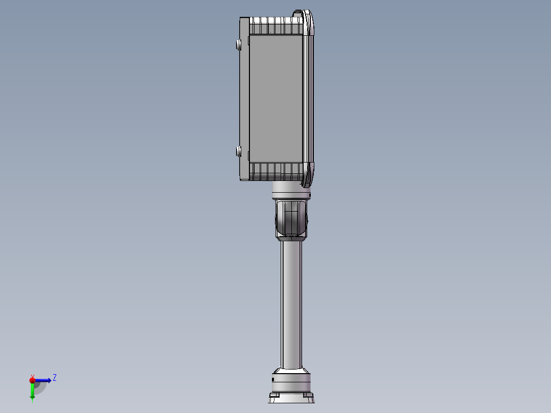 向上旋转底座+转角+90度箱体连接器+控制箱左视图