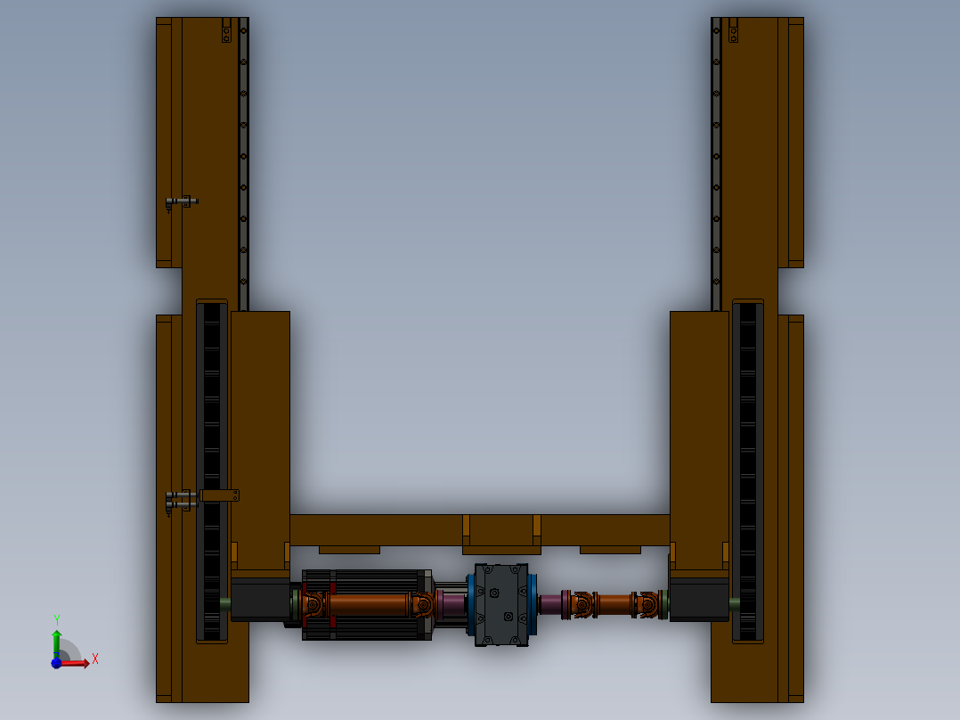 齿轮齿条位移机构三维SW前视图