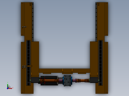 齿轮齿条位移机构三维SW前视缩略图