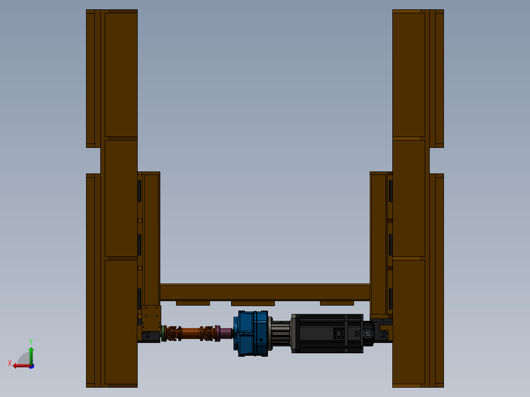 齿轮齿条位移机构三维SW后视图