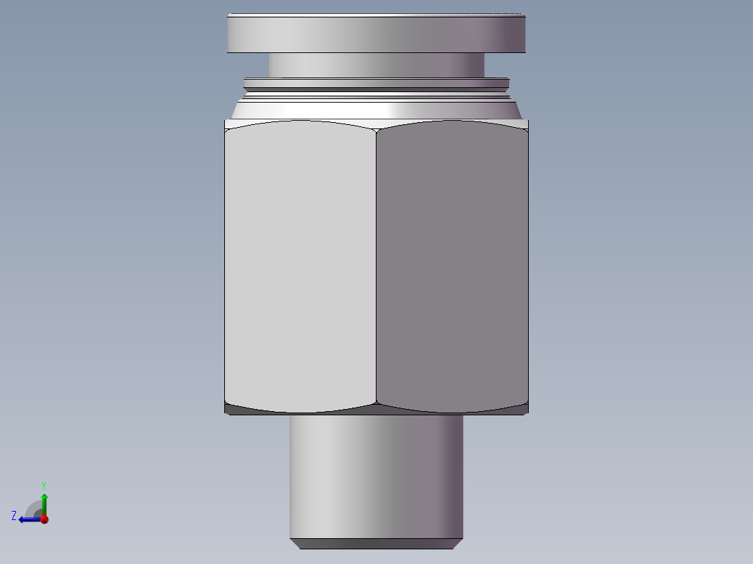 螺纹直通APC10-01（1分10厘）右视图