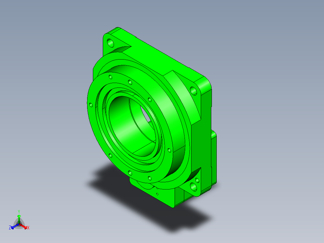 中空旋转平台KFN130-18-N(14-50-70-M5)正等轴测图