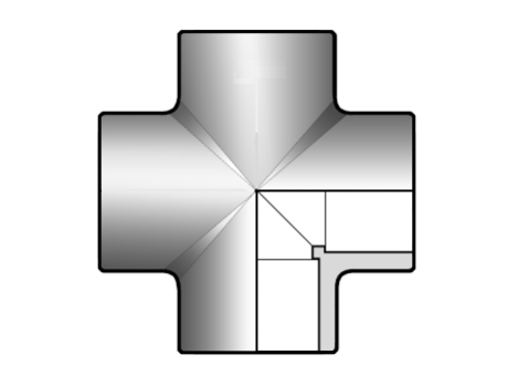 9XIV 90与溶剂焊接插座交叉